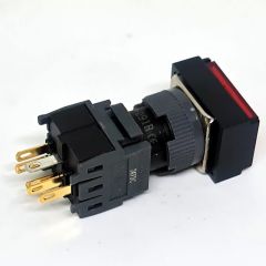 16MM DİKDÖRTGEN BUTON KIRMIZI